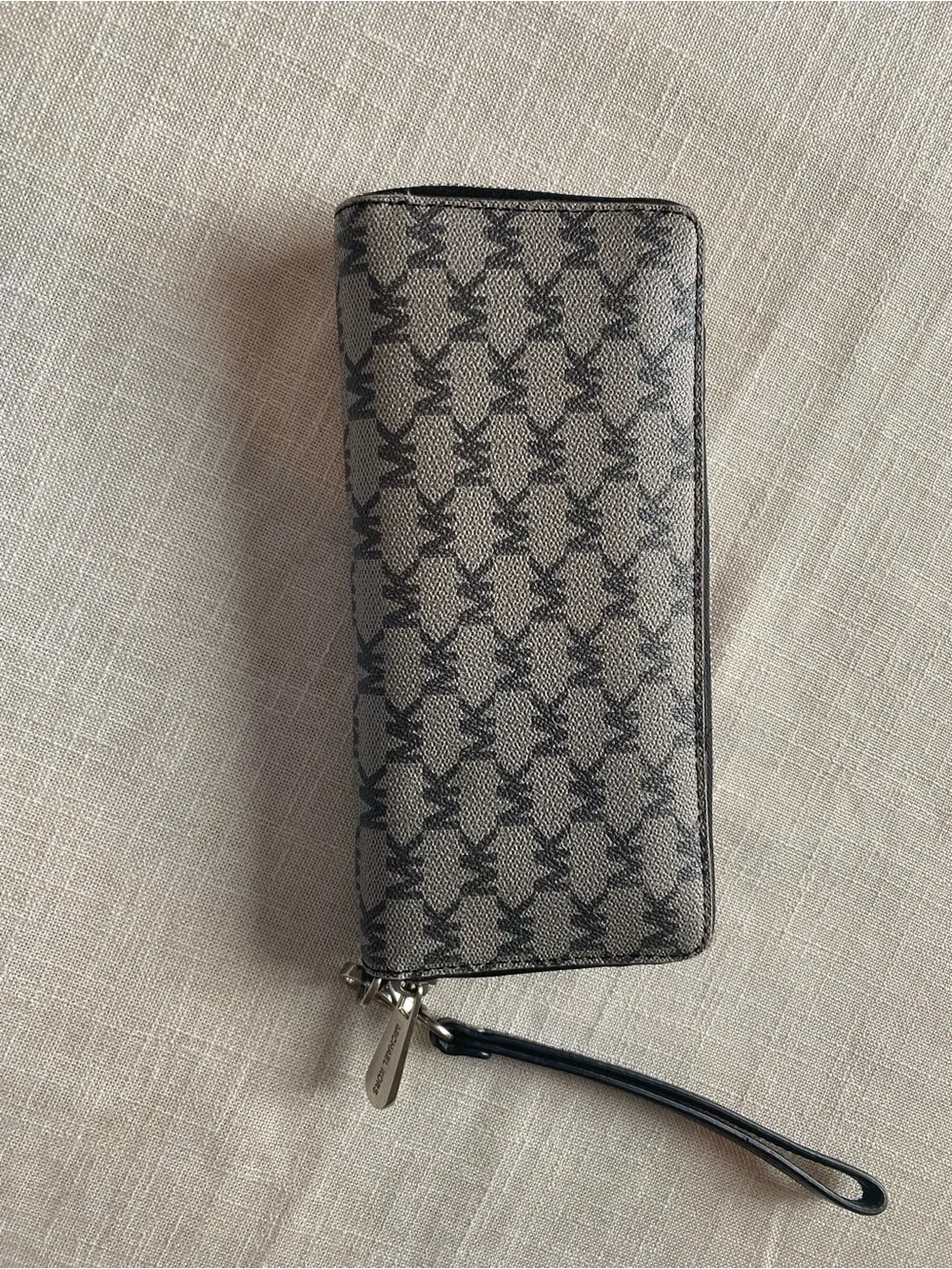 Michael Kors Gray MK Monogram Wristlet Clutch